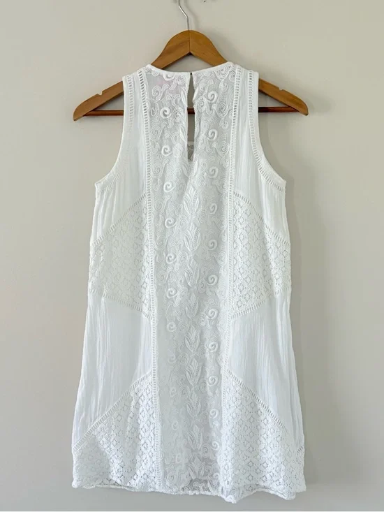 Lilly Pulitzer Ginny Shift Dress White XS Sleeveless Lace Cotton Embroidered - Picture 5 of 15